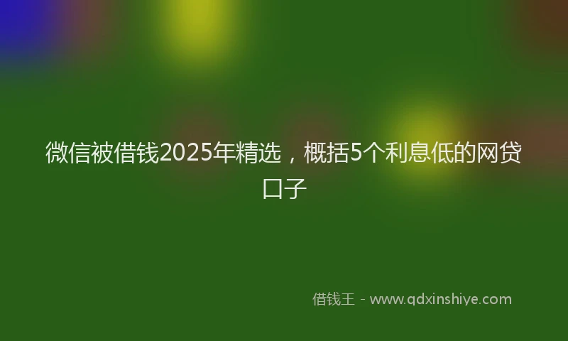 微信被借钱2025年精选，概括5个利息低的网贷口子