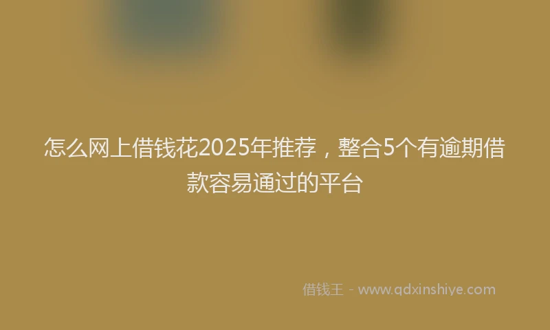怎么网上借钱花2025年推荐，整合5个有逾期借款容易通过的平台