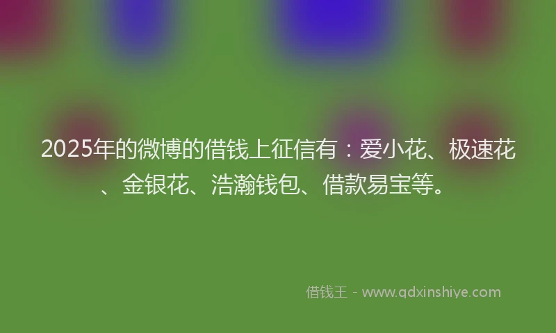 2025年的微博的借钱上征信有：爱小花、极速花、金银花、浩瀚钱包、借款易宝等。