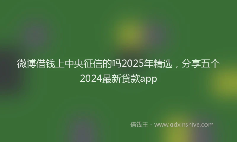 微博借钱上中央征信的吗2025年精选，分享五个2024最新贷款app