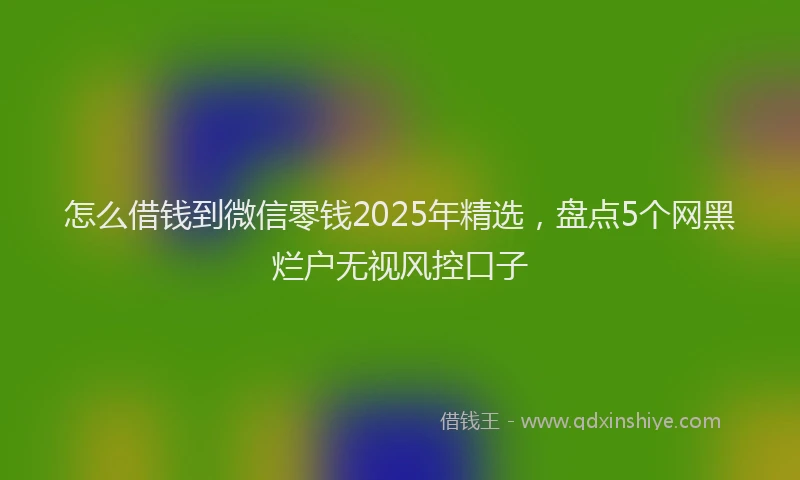 怎么借钱到微信零钱2025年精选，盘点5个网黑烂户无视风控口子