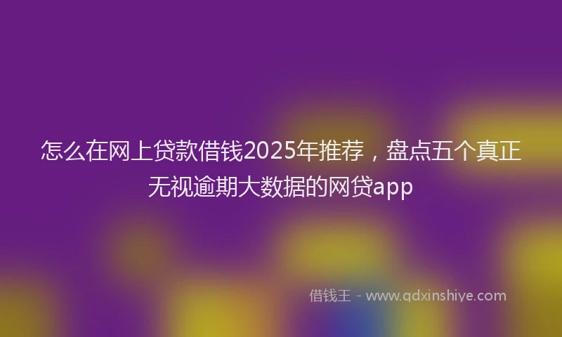 怎么在网上贷款借钱2025年推荐，盘点五个真正无视逾期大数据的网贷app