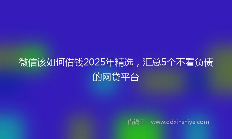微信该如何借钱2025年精选，汇总5个不看负债的网贷平台