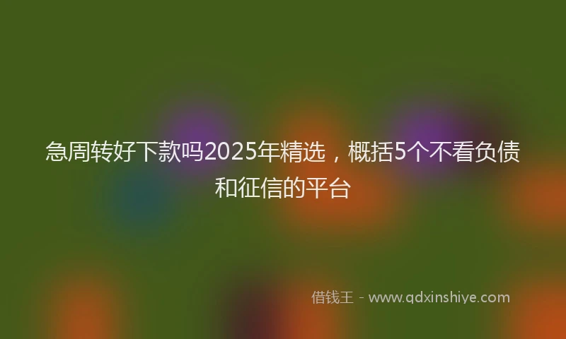 急周转好下款吗2025年精选，概括5个不看负债和征信的平台