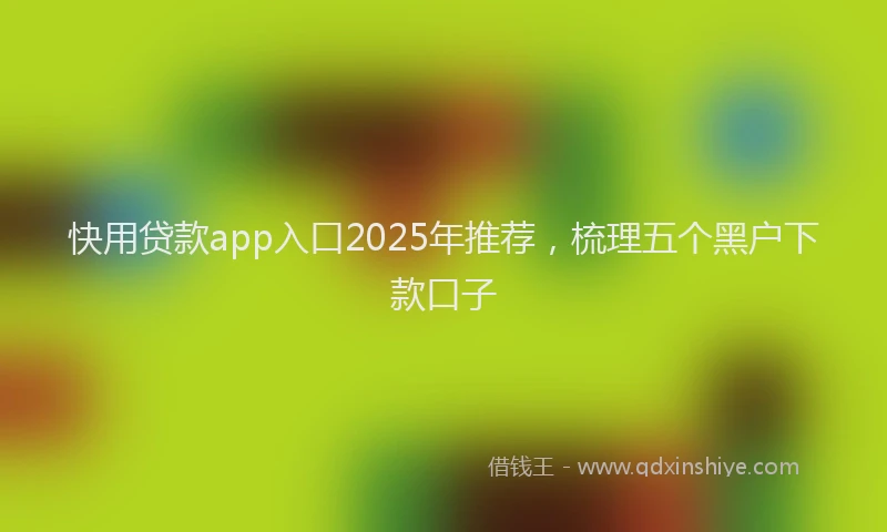 快用贷款app入口2025年推荐，梳理五个黑户下款口子