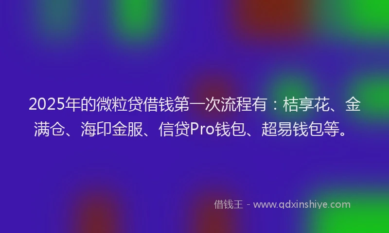 2025年的微粒贷借钱第一次流程有：桔享花、金满仓、海印金服、信贷Pro钱包、超易钱包等。