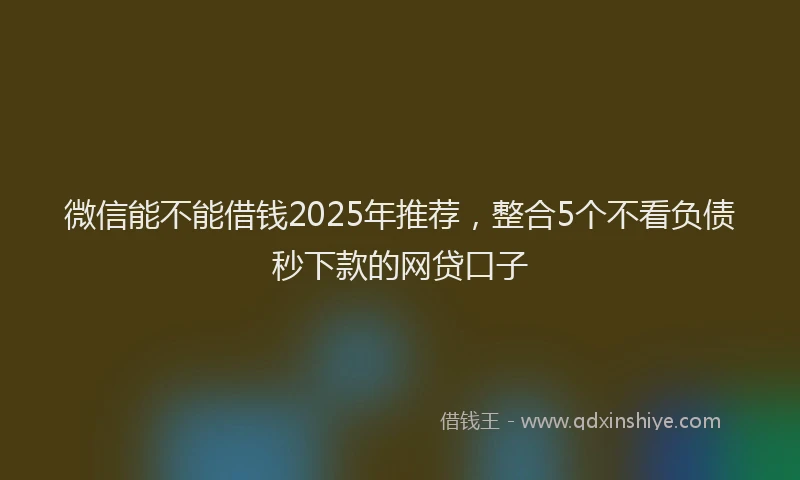 微信能不能借钱2025年推荐，整合5个不看负债秒下款的网贷口子