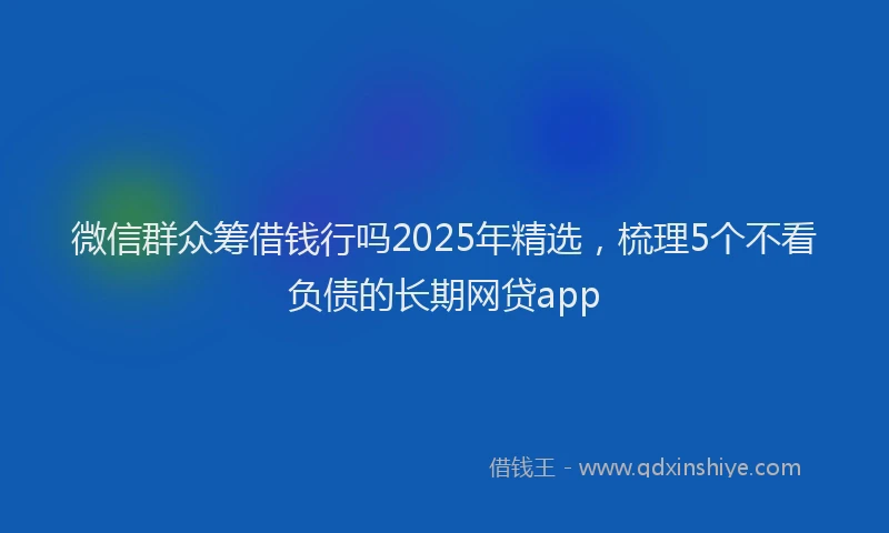微信群众筹借钱行吗2025年精选，梳理5个不看负债的长期网贷app