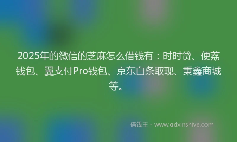 2025年的微信的芝麻怎么借钱有：时时贷、便荔钱包、翼支付Pro钱包、京东白条取现、秉鑫商城等。