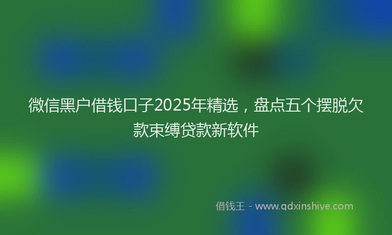 微信黑户借钱口子2025年精选，盘点五个摆脱欠款束缚贷款新软件