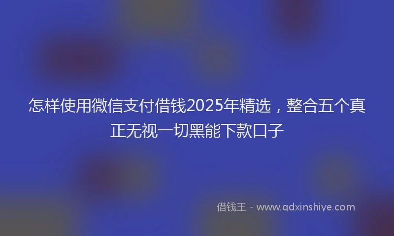 怎样使用微信支付借钱2025年精选，整合五个真正无视一切黑能下款口子