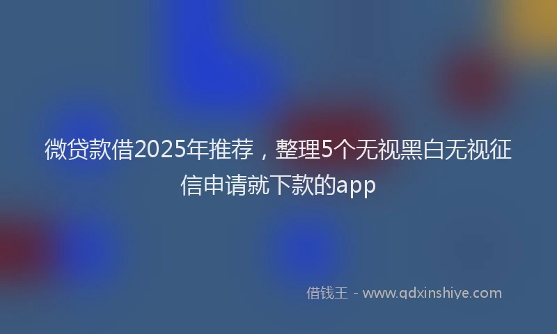 微贷款借2025年推荐，整理5个无视黑白无视征信申请就下款的app