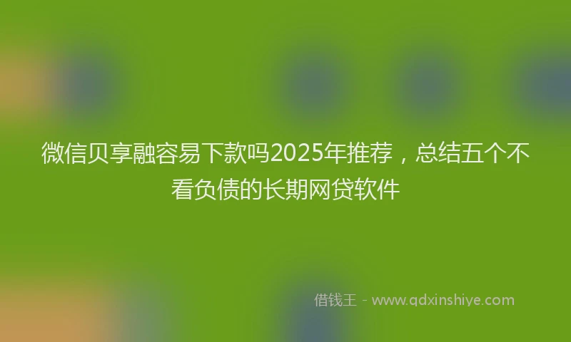 微信贝享融容易下款吗2025年推荐，总结五个不看负债的长期网贷软件