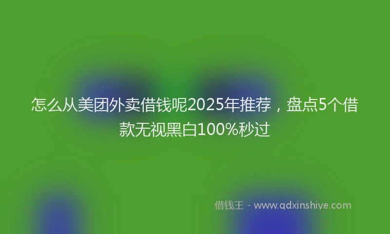 怎么从美团外卖借钱呢2025年推荐，盘点5个借款无视黑白100%秒过