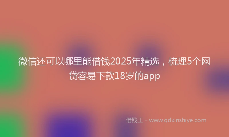 微信还可以哪里能借钱2025年精选，梳理5个网贷容易下款18岁的app