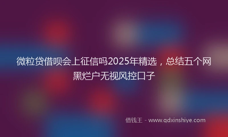 微粒贷借呗会上征信吗2025年精选，总结五个网黑烂户无视风控口子