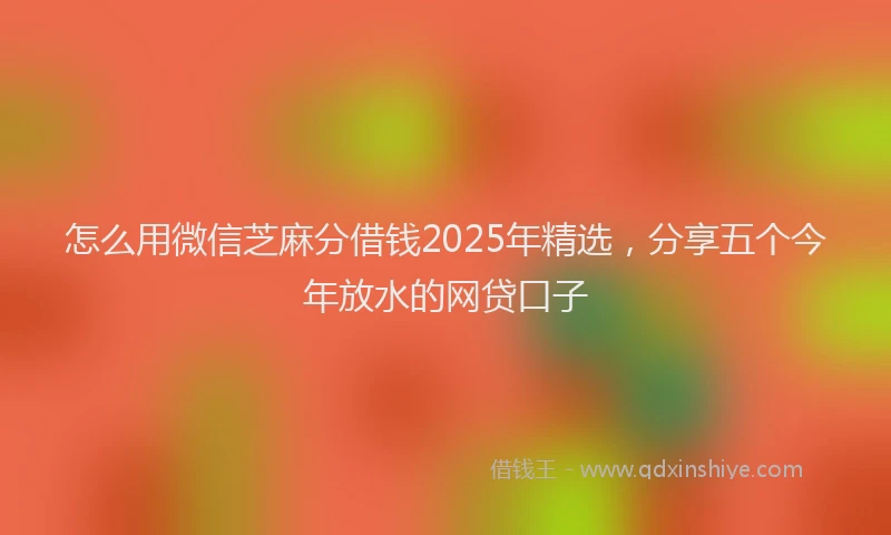 怎么用微信芝麻分借钱2025年精选，分享五个今年放水的网贷口子