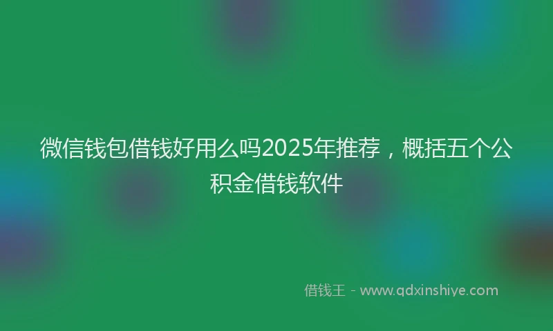 微信钱包借钱好用么吗2025年推荐，概括五个公积金借钱软件