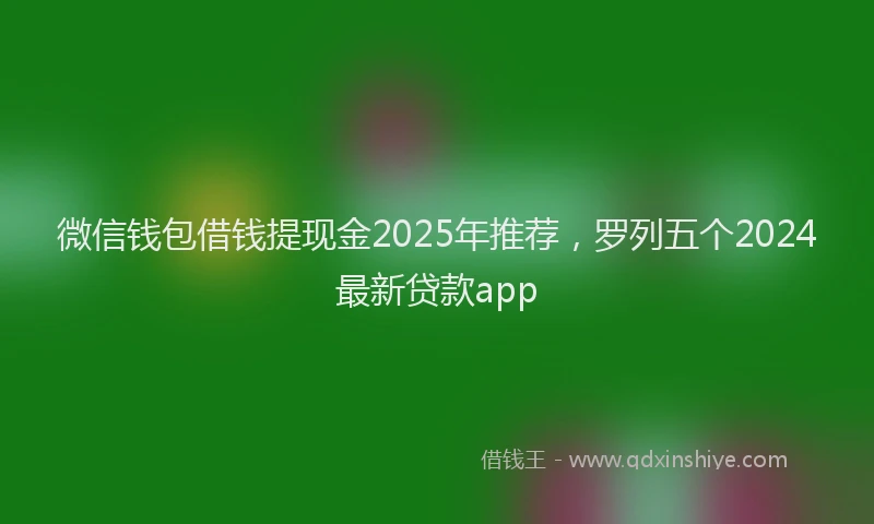 微信钱包借钱提现金2025年推荐，罗列五个2024最新贷款app