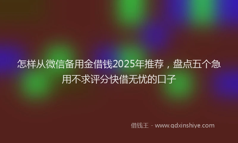 怎样从微信备用金借钱2025年推荐，盘点五个急用不求评分快借无忧的口子