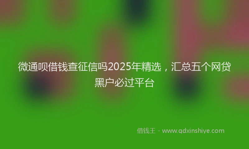微通呗借钱查征信吗2025年精选，汇总五个网贷黑户必过平台