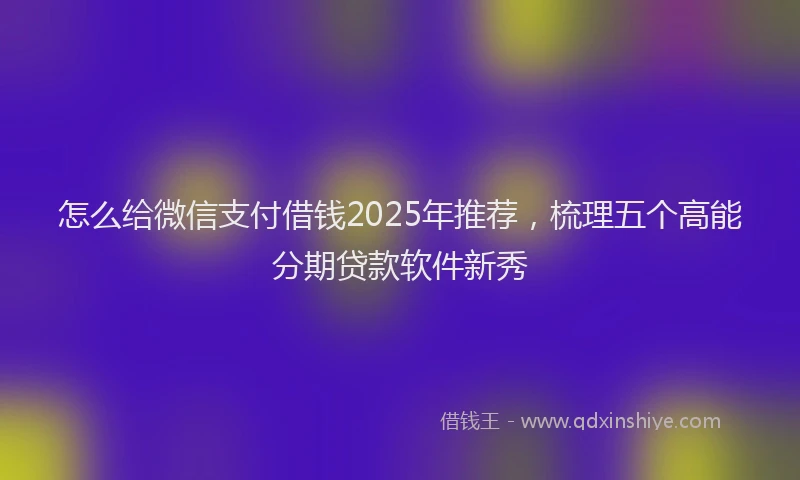 怎么给微信支付借钱2025年推荐，梳理五个高能分期贷款软件新秀