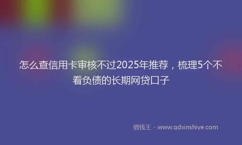 怎么查信用卡审核不过2025年推荐，梳理5个不看负债的长期网贷口子