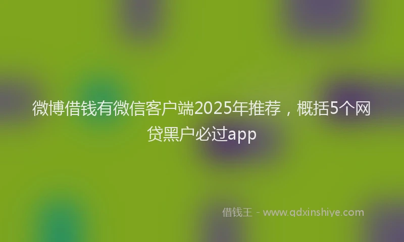 微博借钱有微信客户端2025年推荐，概括5个网贷黑户必过app