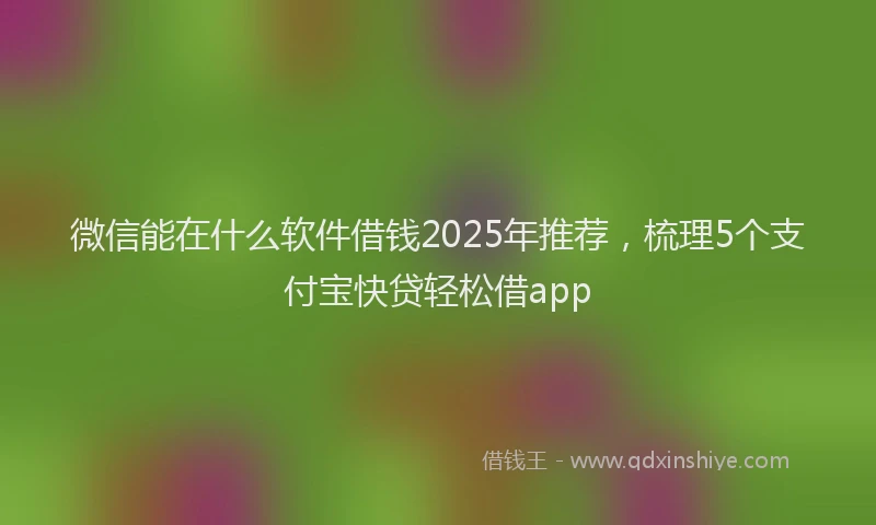 微信能在什么软件借钱2025年推荐，梳理5个支付宝快贷轻松借app