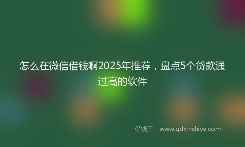 怎么在微信借钱啊2025年推荐，盘点5个贷款通过高的软件