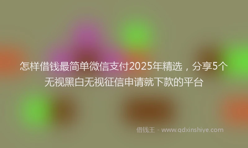 怎样借钱最简单微信支付2025年精选，分享5个无视黑白无视征信申请就下款的平台