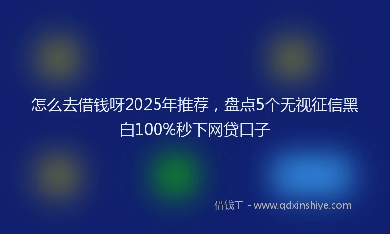 怎么去借钱呀2025年推荐，盘点5个无视征信黑白100%秒下网贷口子