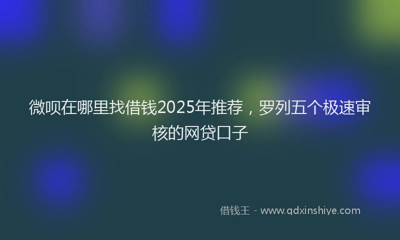 微呗在哪里找借钱2025年推荐，罗列五个极速审核的网贷口子