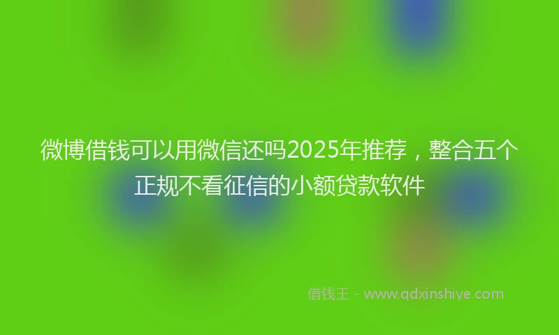 微博借钱可以用微信还吗2025年推荐，整合五个正规不看征信的小额贷款软件