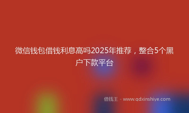 微信钱包借钱利息高吗2025年推荐，整合5个黑户下款平台