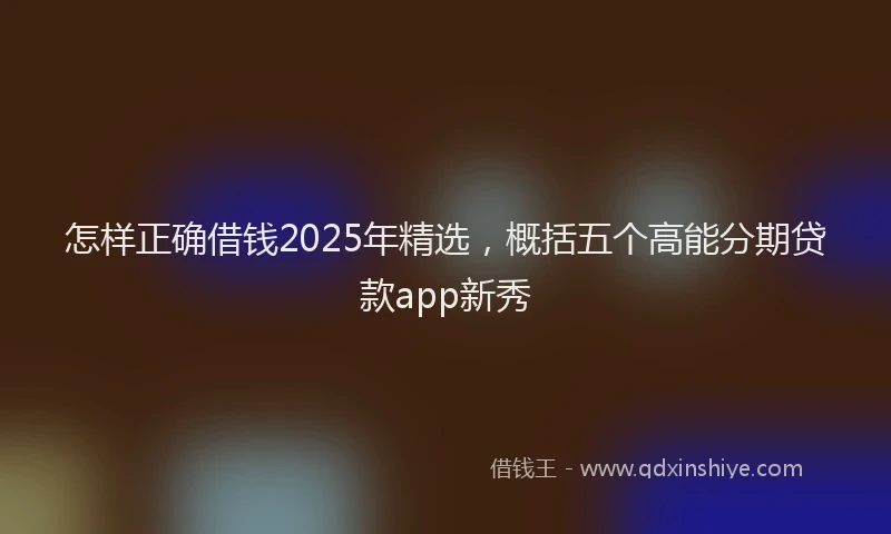怎样正确借钱2025年精选，概括五个高能分期贷款app新秀