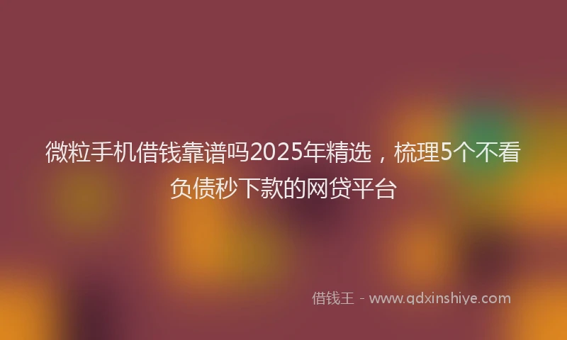 微粒手机借钱靠谱吗2025年精选，梳理5个不看负债秒下款的网贷平台