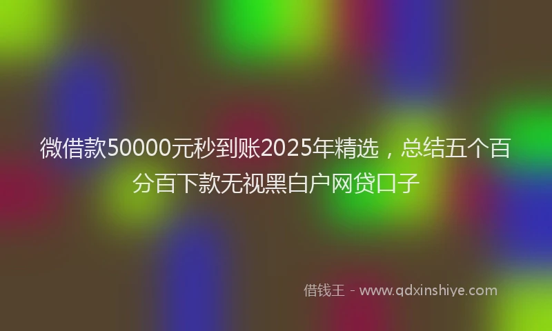 微借款50000元秒到账2025年精选，总结五个百分百下款无视黑白户网贷口子