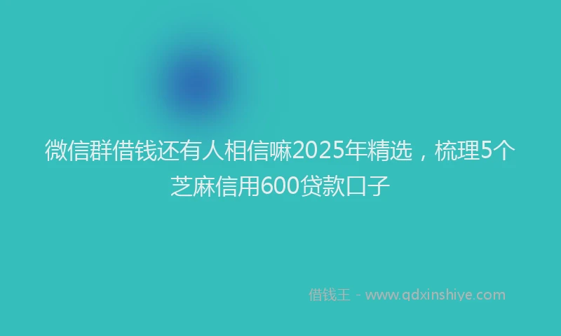 微信群借钱还有人相信嘛2025年精选，梳理5个芝麻信用600贷款口子