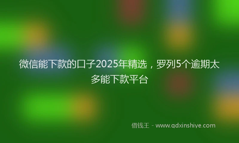 微信能下款的口子2025年精选，罗列5个逾期太多能下款平台
