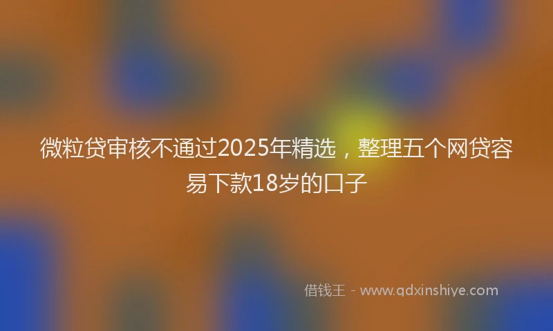 微粒贷审核不通过2025年精选，整理五个网贷容易下款18岁的口子