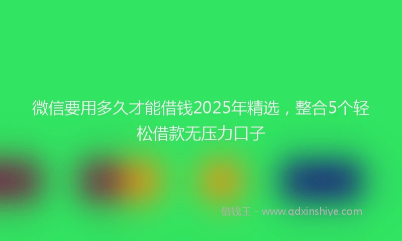 微信要用多久才能借钱2025年精选，整合5个轻松借款无压力口子