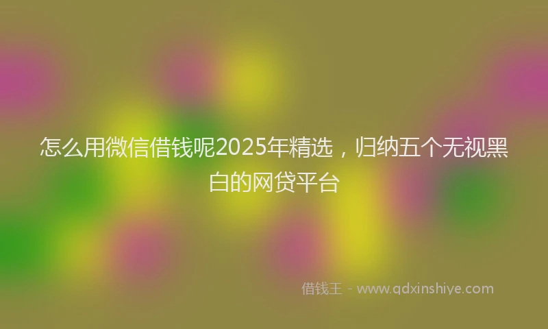 怎么用微信借钱呢2025年精选，归纳五个无视黑白的网贷平台