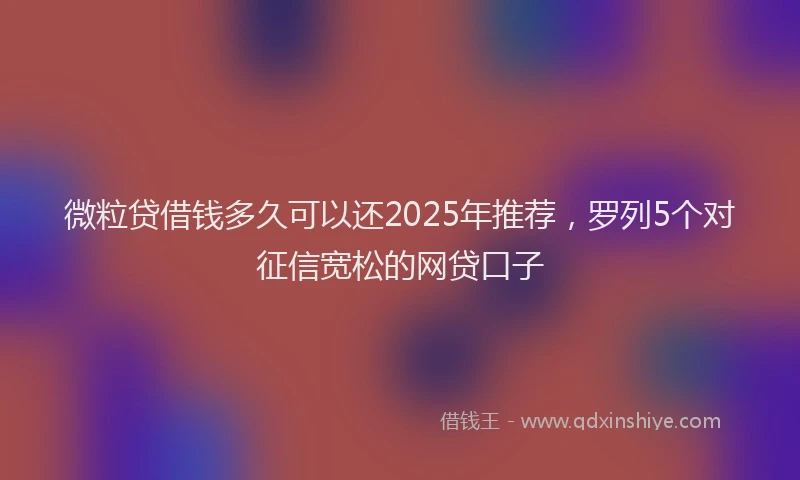 微粒贷借钱多久可以还2025年推荐，罗列5个对征信宽松的网贷口子