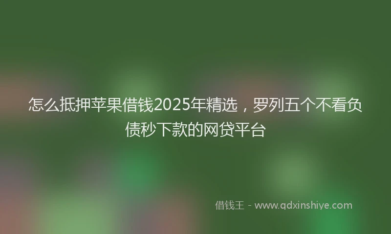 怎么抵押苹果借钱2025年精选，罗列五个不看负债秒下款的网贷平台
