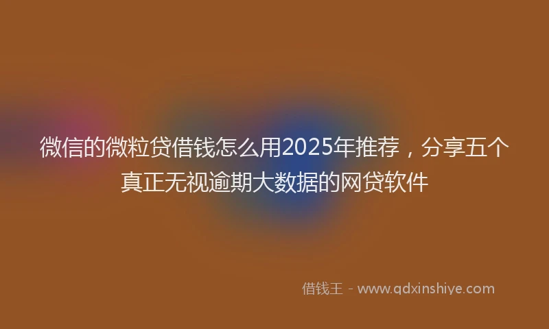 微信的微粒贷借钱怎么用2025年推荐，分享五个真正无视逾期大数据的网贷软件