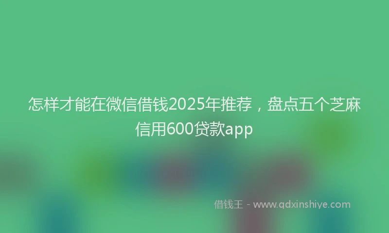 怎样才能在微信借钱2025年推荐，盘点五个芝麻信用600贷款app