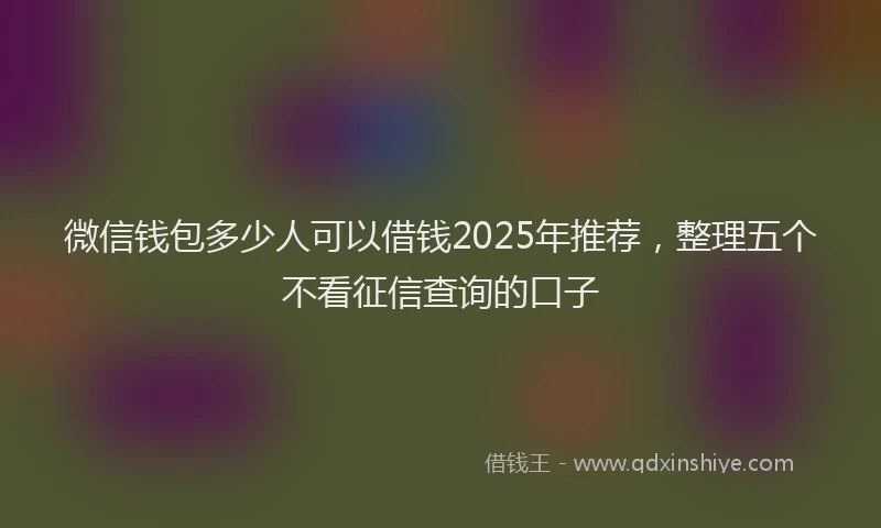 微信钱包多少人可以借钱2025年推荐，整理五个不看征信查询的口子