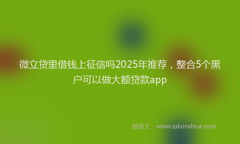 微立贷里借钱上征信吗2025年推荐，整合5个黑户可以做大额贷款app