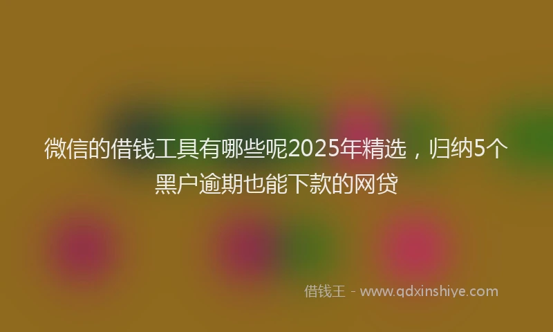 微信的借钱工具有哪些呢2025年精选，归纳5个黑户逾期也能下款的网贷